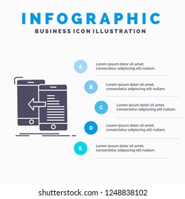 data, transfer, mobile, management, Move Infographics Template for Website and Presentation. GLyph Gray icon with Blue infographic style vector illustration.