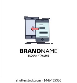 data, transfer, mobile, management, Move Flat Color Icon Vector