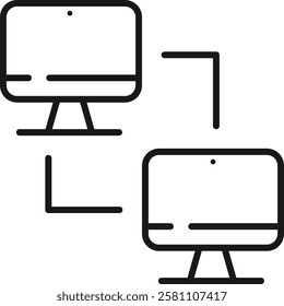 data transfer on computer icon