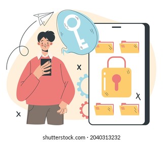 Data transfer protection abstract illustration design element concept
