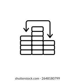 Data Transfer And Redistribution Concept Represented By Stacked Blocks