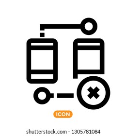 Data transfer related vector icon in flat line style. Flat symbol of mobile data transferring