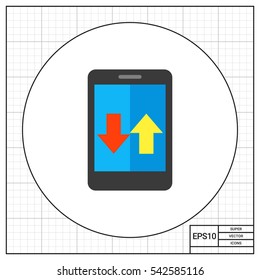 Data Transfer in Tablet Icon