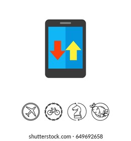 Data Transfer in Tablet Icon
