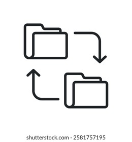 Data transfer thin line icons. Perfect pixel on transparent background