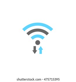 Data transfer, upload, download, wifi vector icon