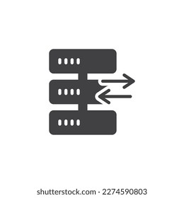 Data transfer vector icon. filled flat sign for mobile concept and web design. Data center transfer glyph icon. Symbol, logo illustration. Vector graphics