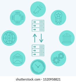 Data transfer vector icon sign symbol