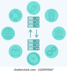 Data transfer vector icon sign symbol
