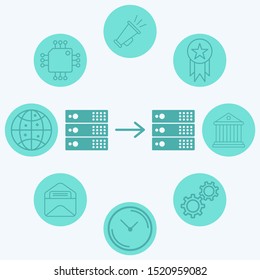 Data transfer vector icon sign symbol