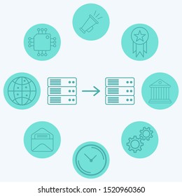 Data transfer vector icon sign symbol