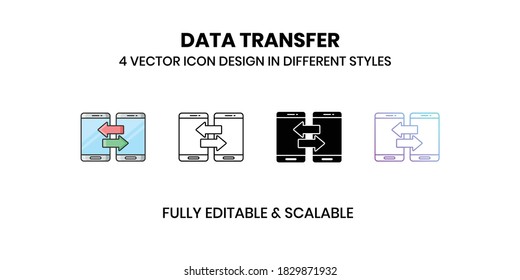 Data Transfer Vector illustration icons in different style