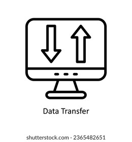 Data Transfer vector  outline icon illustration. EPS 10 File.