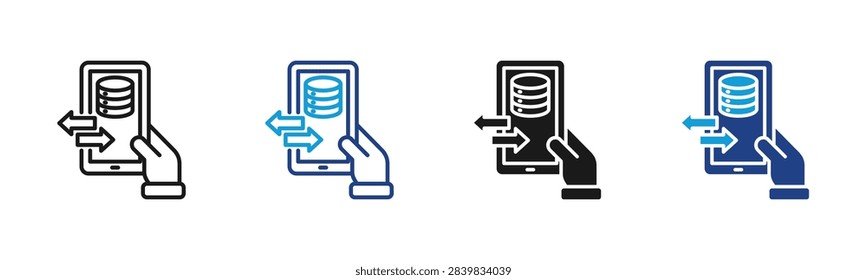 Data Transfer Web icon with multiple style collection