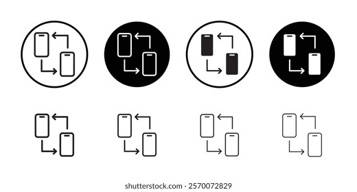 Data transferring icon Outline vector for web ui