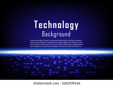 Data transferring into the horizon line, Technology abstract, Sci-Fi and engineering concept, Vector illustration background, Backdrop, wallpaper, template.