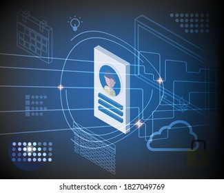 Data transform with digital Human resources database vector