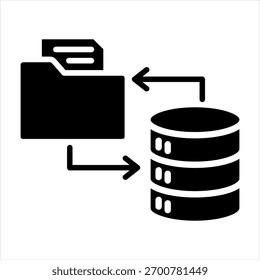 Ilustración vectorial de icono de glifo de transformación de datos