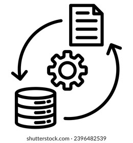Data Transformation icon line vector illustration