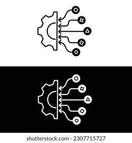 Data Transformation icon. Data normalization, aggregation, enrichment, reformatting icon. Data restructuring,