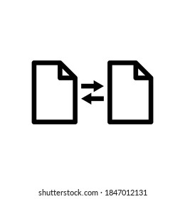 Icono de línea de transformación de datos. vector de plantilla de diseño