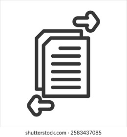 Data Transformation Outline Icon Vector Illustration