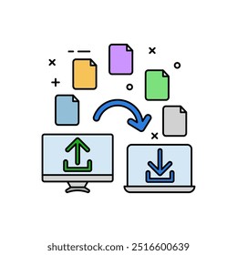 Data Transmission Glyph Icon, Vector illustration