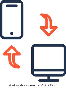 Data Transmission Icon Color Line Vector Illustration