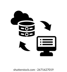 Datenübertragung Symbol Glyphe Vektorgrafik