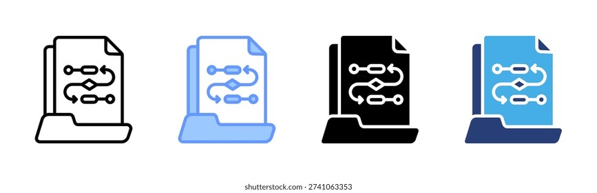 Data Transmission icon set multiple style collection