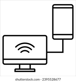 Data transmission, Information technology line icon design