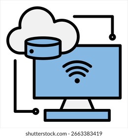 Data Transmission Single Icon Blue Black Illustration - Powered by Shutterstock - Get 15% off with code: PIKWIZARD15