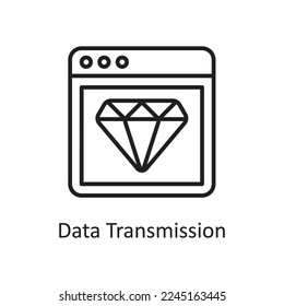 Data Transmission Vector Outline Icon Design illustration. Design and Development Symbol on White background EPS 10 File