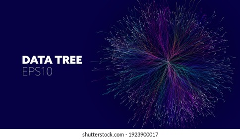 Data tree for concept design. Business technology. Wireframe light connection structure. Network cyber technology. Social network.