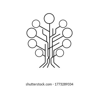 Data Tree Logos. Growth flower (tree) concept for communication, business, social media, technology, ecology,