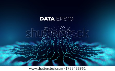 Data tree vector background. Big data technology. Database branch information. Futuristic code flow