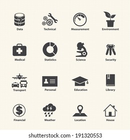 Data type icon set, Different kinds of data