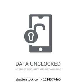 data unclocked  icon. Trendy data unclocked  logo concept on white background from Internet Security and Networking collection. Suitable for use on web apps, mobile apps and print media.