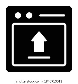 data upload glyph icon modern illustration