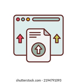 Data Upload icon in vector. Logotype