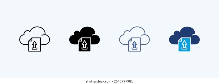 Data Upload Multiple Style Icon Vector Illustration