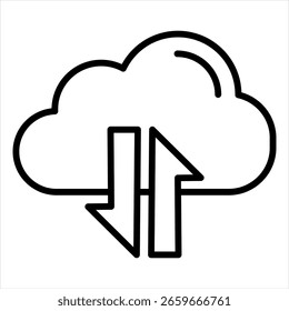 Cargar de datos Icono de contorno Vector de ilustración
