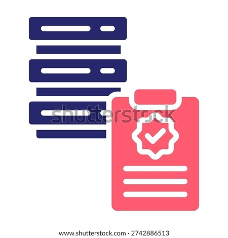 Data Validation Icon Color Fill Style Vector Illustration