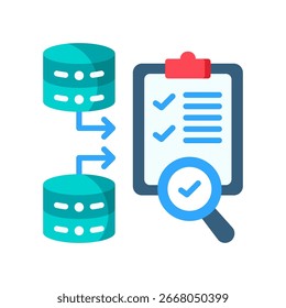 Data Validation Icon Flat Vector Illustration