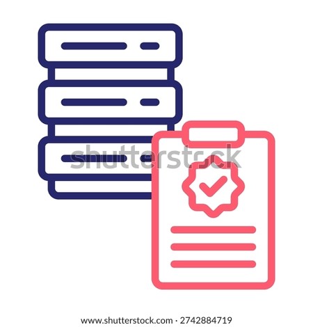 Data Validation Icon Line Color Style Vector Illustration