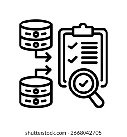 Data Validation Icon Line Vector Illustration