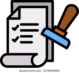 Data Validation Icon Lineal Color Vector Illustration