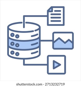 Variedad de datos Ilustración vectorial de icono azul