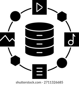 Variedad de datos Línea Vector Diseño de iconos