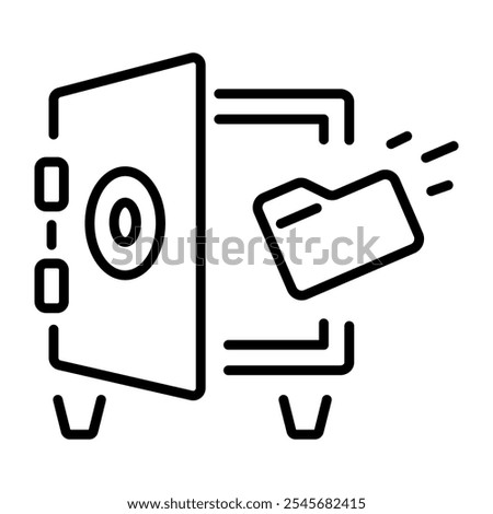 Data vault icon in linear style